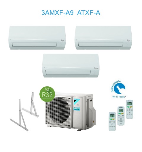 Daikin 3AMXF52A9 + 3x ATXF25A Condizionatore Climatizzatore Trial split 3x 9000Btu + Staffa A++/A+ Inverter R-32 wifi ready