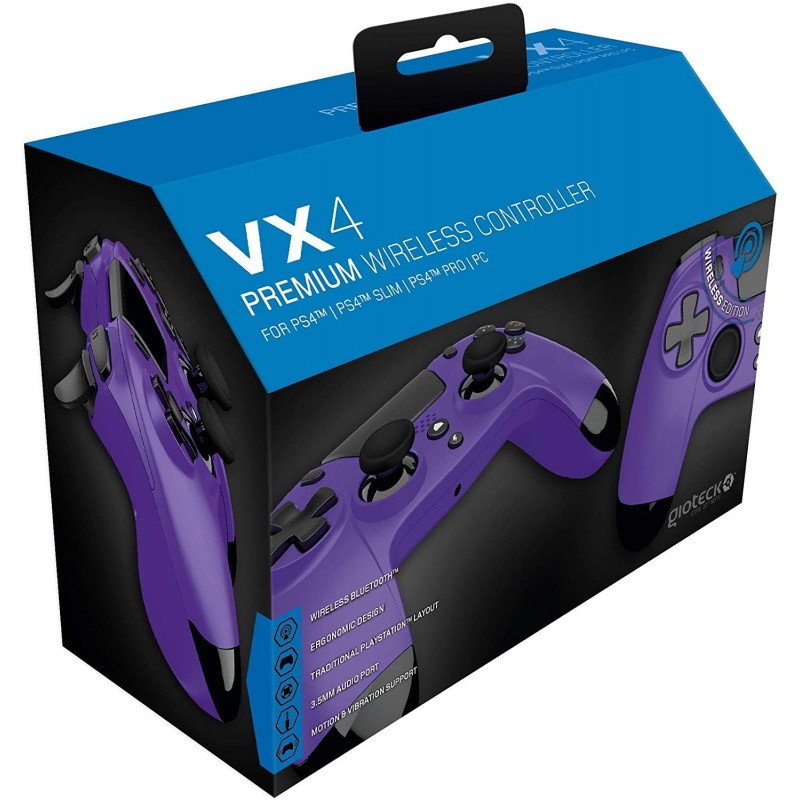 Gioteck VX4 Porpora Bluetooth Gamepad Analogico Digitale PlayStation 4