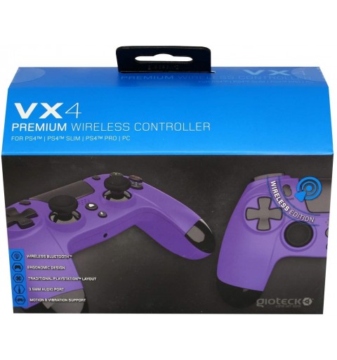 Gioteck VX4 Purple Bluetooth Gamepad Analogue Digital PlayStation 4