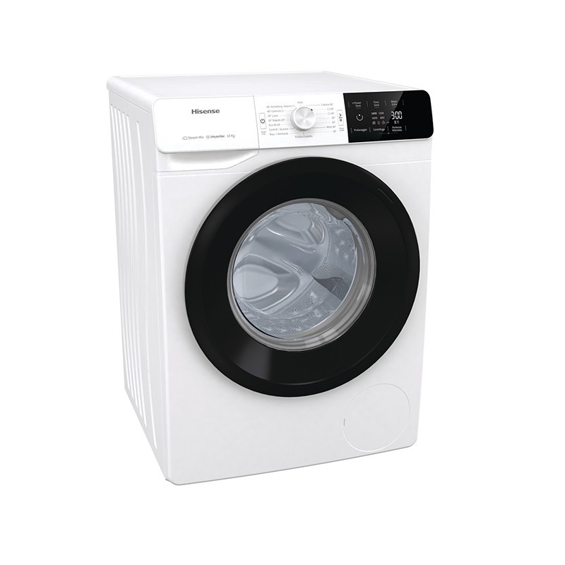 Hisense W10141GEVM Waschmaschine Frontlader 10 kg 1400 RPM B Schwarz, Weiß