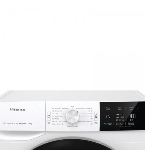 Hisense W10141GEVM lavatrice Caricamento frontale 10 kg 1400 Giri min B Nero, Bianco