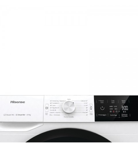Hisense W10141GEVM machine à laver Charge avant 10 kg 1400 tr min B Noir, Blanc