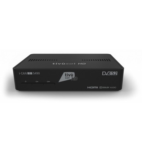 i-CAN S490 set-top box TV Cavo, Ethernet (RJ-45), Satellite HD Nero