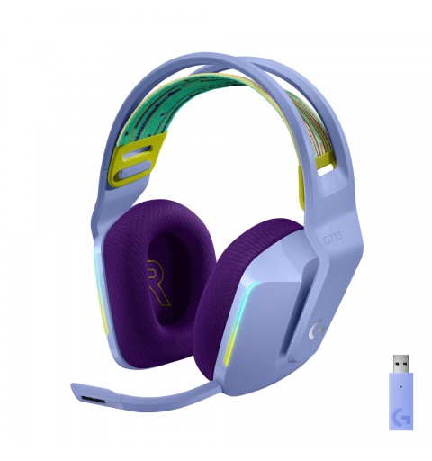 Logitech G G733 LIGHTSPEED Wireless RGB Gaming Headset Auriculares Inalámbrico Diadema Juego Lila