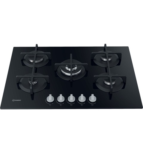 Indesit ING 72T BK hob Black Built-in 73 cm Gas 5 zone(s)