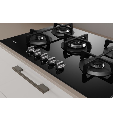 Indesit ING 72T BK hob Black Built-in 73 cm Gas 5 zone(s)