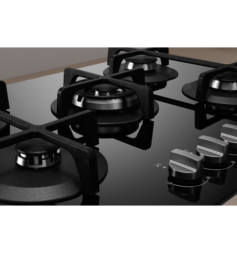 Indesit ING 72T BK hobs Negro Integrado 73 cm Encimera de gas 5 zona(s)