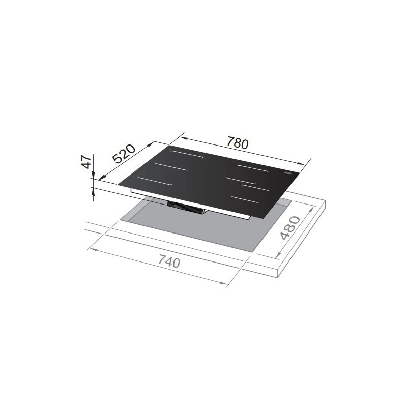 De’Longhi SLI 804 piano cottura Nero Da incasso 78 cm Piano cottura a induzione 4 Fornello(i)