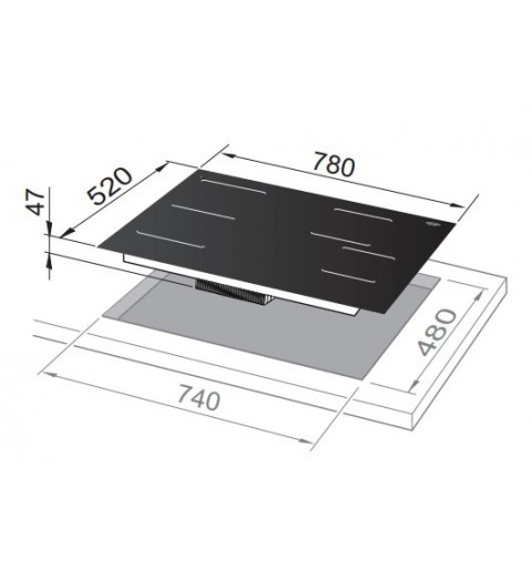 De’Longhi SLI 804 piano cottura Nero Da incasso 78 cm Piano cottura a induzione 4 Fornello(i)