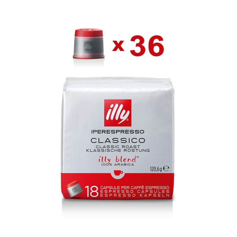 ILLY CAPSULE CAFFE IPERESPRESSO TOSTATURA CLASSICO MEDIA (ROSSO) - 36 CAPSULE