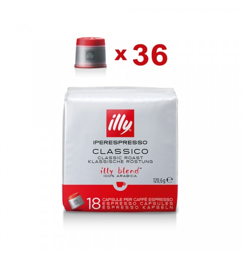 ILLY CAPSULE CAFFE IPERESPRESSO TOSTATURA CLASSICO MEDIA (ROSSO) - 36 CAPSULE