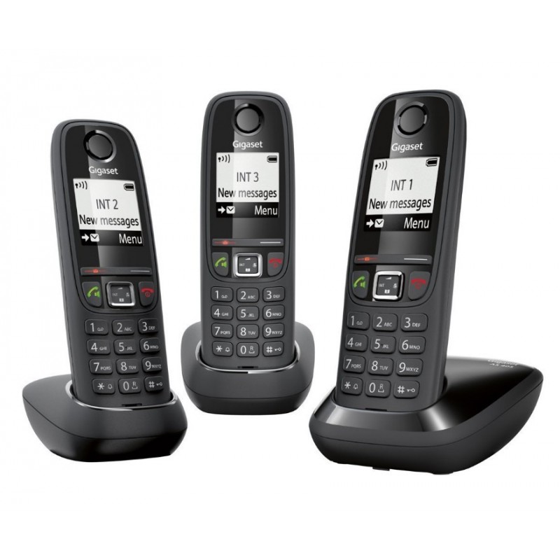 Gigaset AS405 Trio Telefono analogico DECT Identificatore di chiamata Nero