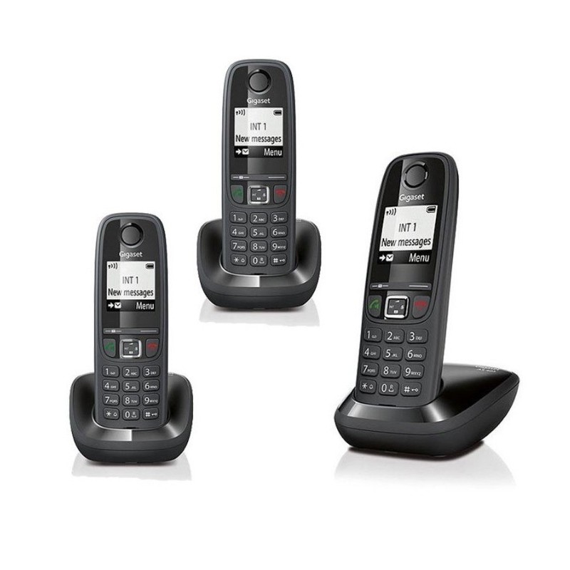 Gigaset AS405 Trio Analoges DECT-Telefon Anrufer-Identifikation Schwarz