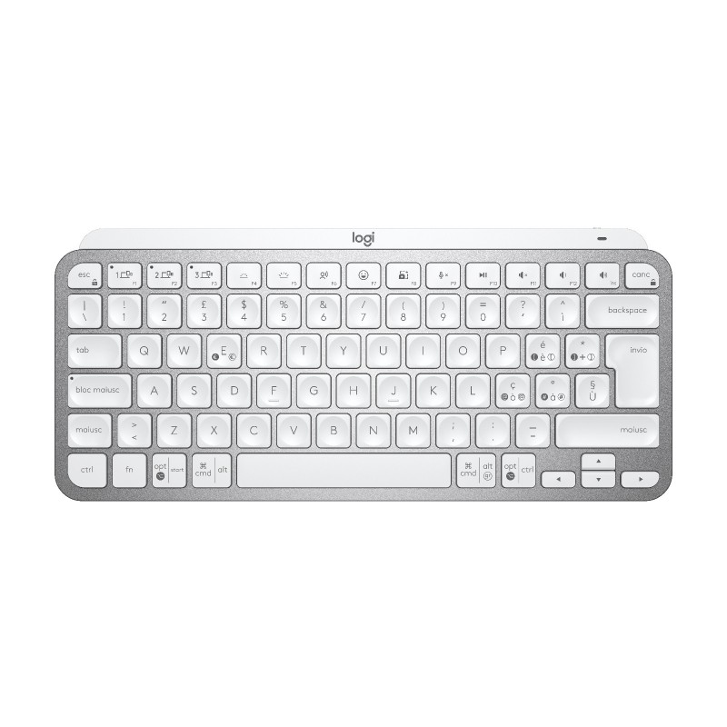 Logitech MX Keys Mini Minimalist Wireless Illuminated Keyboard clavier RF sans fil + Bluetooth QWERTY Italien Gris