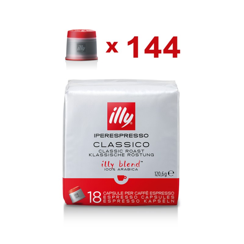 Illy Capsule Caffè Iperespresso Classico Tostatura Media (Rosso) - 144 Capsule