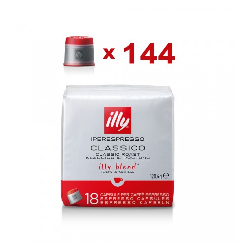 Illy Capsule Caffè Iperespresso Classico Tostatura Media (Rosso) - 144 Capsule