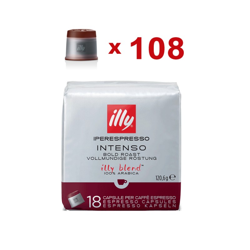 Illy Capsule Caffè Iperespresso Tostatura Intenso (Marrone) - 108 Capsule