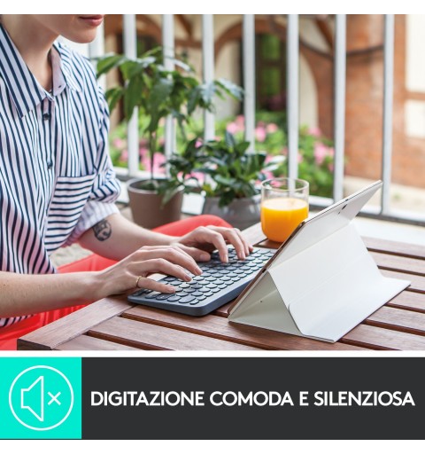 Logitech K380 Multi-Device Tastiera Bluetooth Wireless, Design Easy-Switch, Sottile, Portatile, 2 Anni di Batteria, Funziona