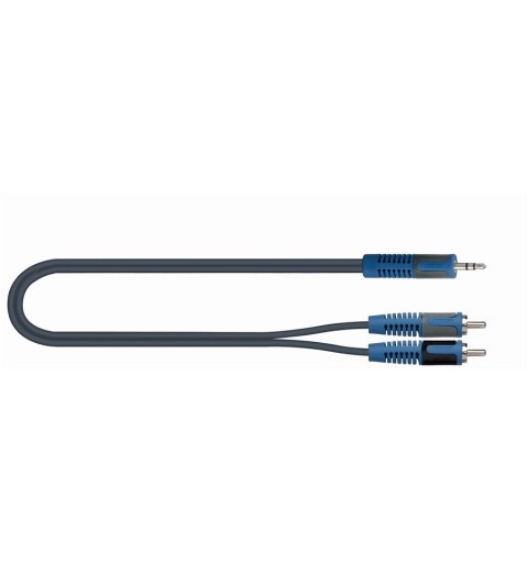 QUIK-LOK RKSA 150-5 cavo audio 5 m 3.5mm 2 x RCA Nero, Blu, Grigio