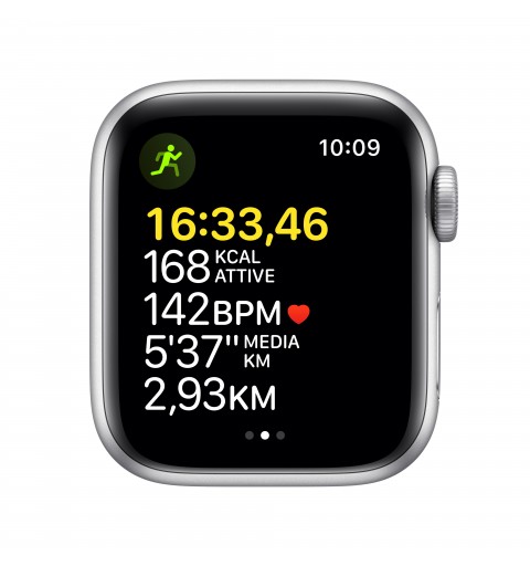 Apple Watch SE GPS, 40mm Cassa in Alluminio color Argento con Cinturino Sport Azzurro