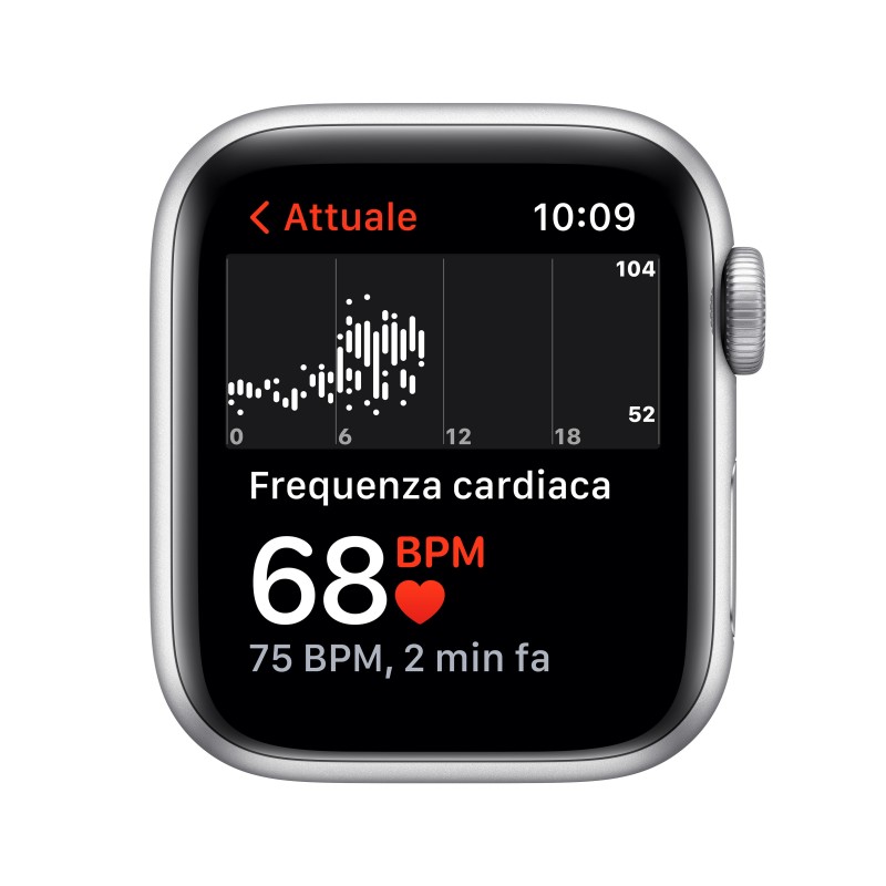 Apple Watch SE GPS, 40mm Cassa in Alluminio color Argento con Cinturino Sport Azzurro