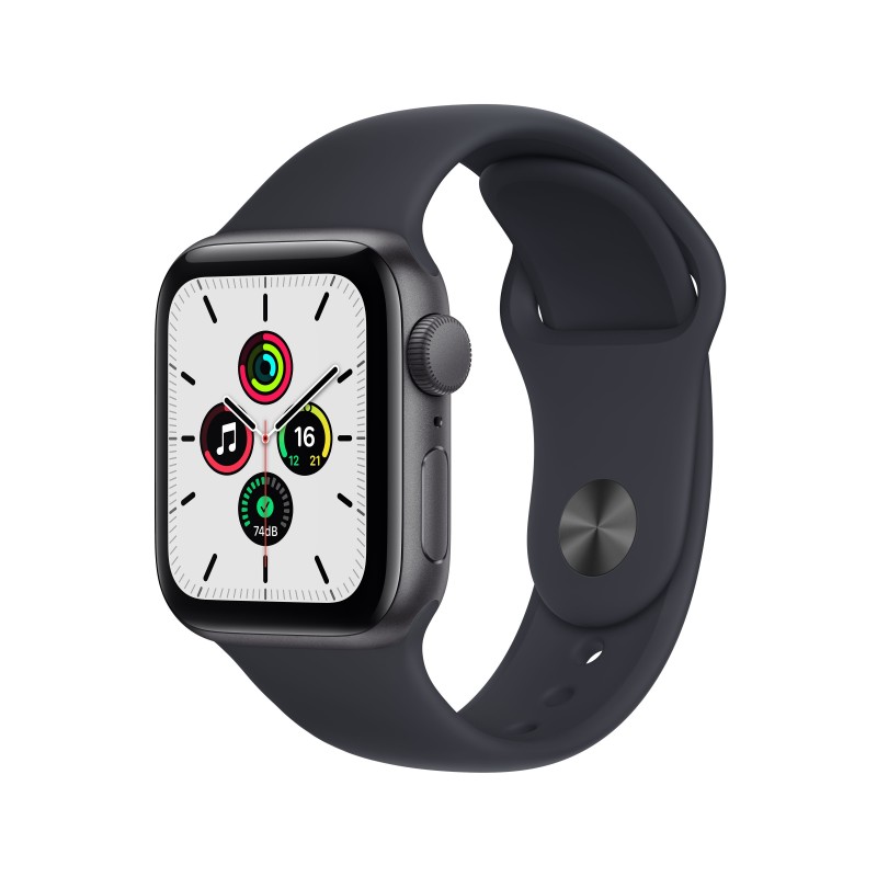 Apple Watch SE GPS, 40mm Cassa in Alluminio Grigio Scuro con Cinturino Sport Mezzanotte