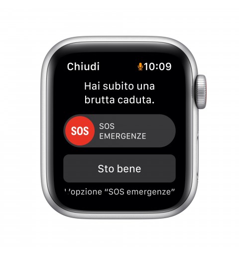 Apple Watch SE GPS + Cellular, 40mm Cassa in Alluminio color Argento con Cinturino Sport Azzurro