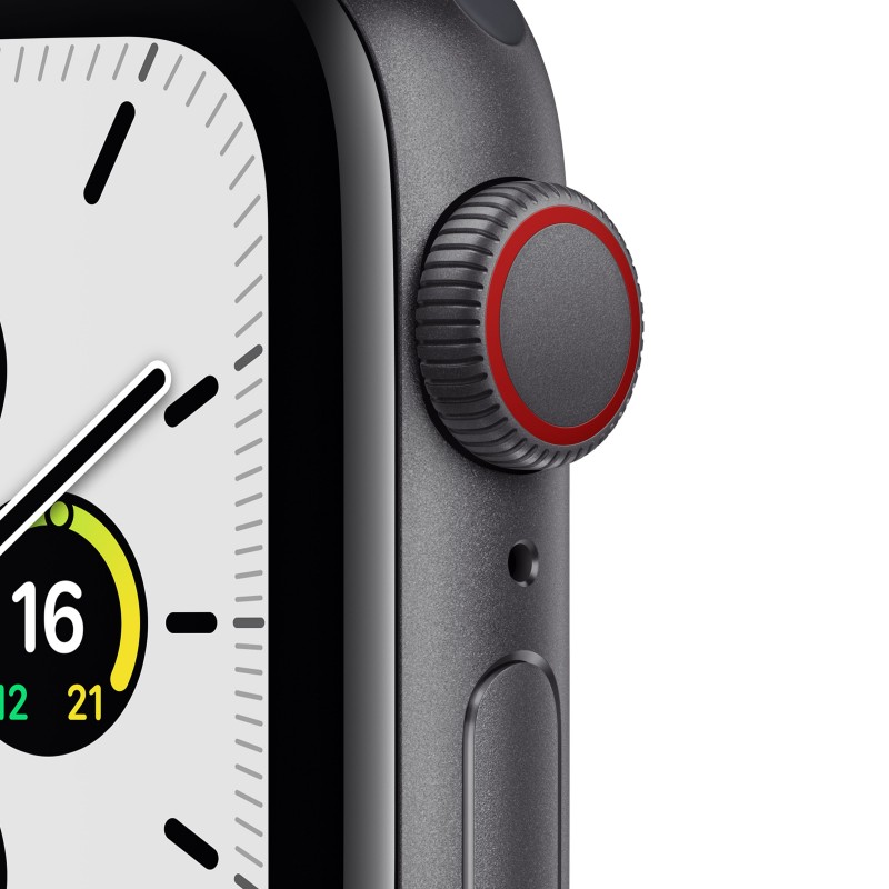 Apple Watch SE GPS + Cellular, 40mm Cassa in Alluminio Grigio scuro con Cinturino Sport Mezzanotte