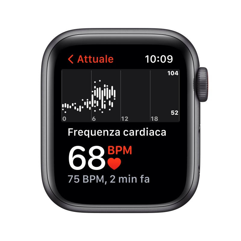 Apple Watch SE GPS + Cellular, 40mm Cassa in Alluminio Grigio scuro con Cinturino Sport Mezzanotte