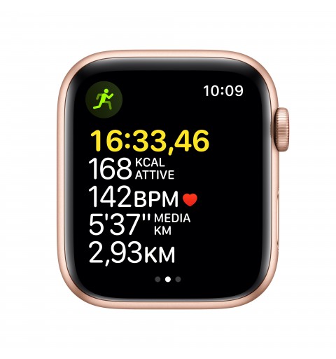 Apple Watch SE GPS + Cellular, 44mm Cassa in Alluminio color Oro con Cinturino Sport Galassia