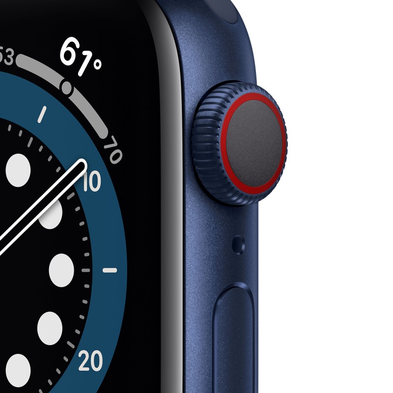Apple Watch Serie 6 GPS + Cellular, 40mm in alluminio azzurro con cinturino Sport Deep navy