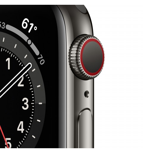 Apple Watch Series 6 GPS + Cellular, 40mm in acciaio inossidabile color grafite con cinturino Sport Nero