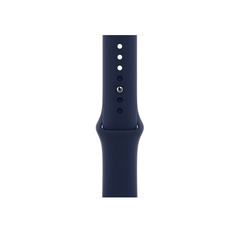 Apple Watch Series 6 GPS + Cellular, 44mm in acciaio inossidabile color oro con cinturino Sport Deep navy