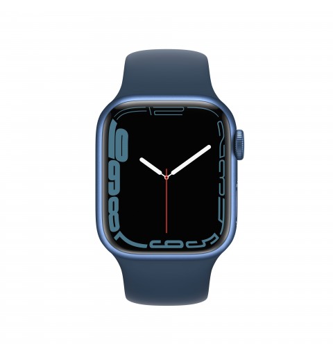 Apple Watch Series 7 GPS, 41mm Cassa in Alluminio Blu con Cinturino Sport Azzurro