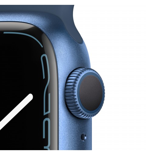 Apple Watch Series 7 GPS, 41mm Cassa in Alluminio Blu con Cinturino Sport Azzurro