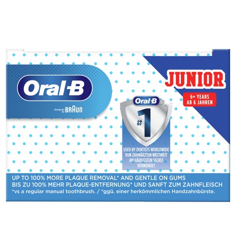 Oral-B Junior 80353791 Elektrische Zahnbürste Kinder Rotierende Zahnbürste Schwarz, Blau