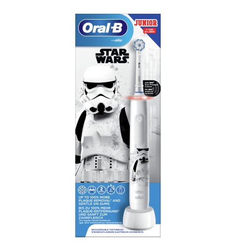 Oral-B Junior Spazzolino Elettrico Ricaricabile Pro 3 Star Wars per Bambini. 1 Spazzolino + 1 Testina