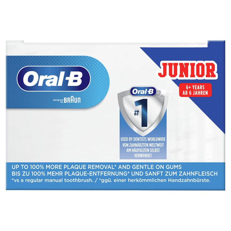 Oral-B Junior 80353788 Elektrische Zahnbürste Kinder Rotierende Zahnbürste Schwarz, Blau
