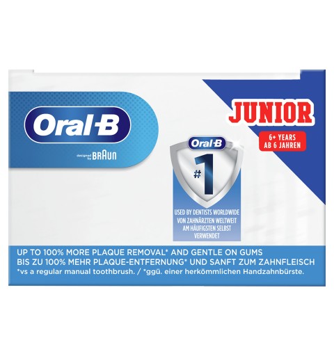 Oral-B Junior 80353788 Elektrische Zahnbürste Kinder Rotierende Zahnbürste Schwarz, Blau