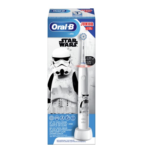 Oral-B Junior 80353788 Elektrische Zahnbürste Kinder Rotierende Zahnbürste Schwarz, Blau