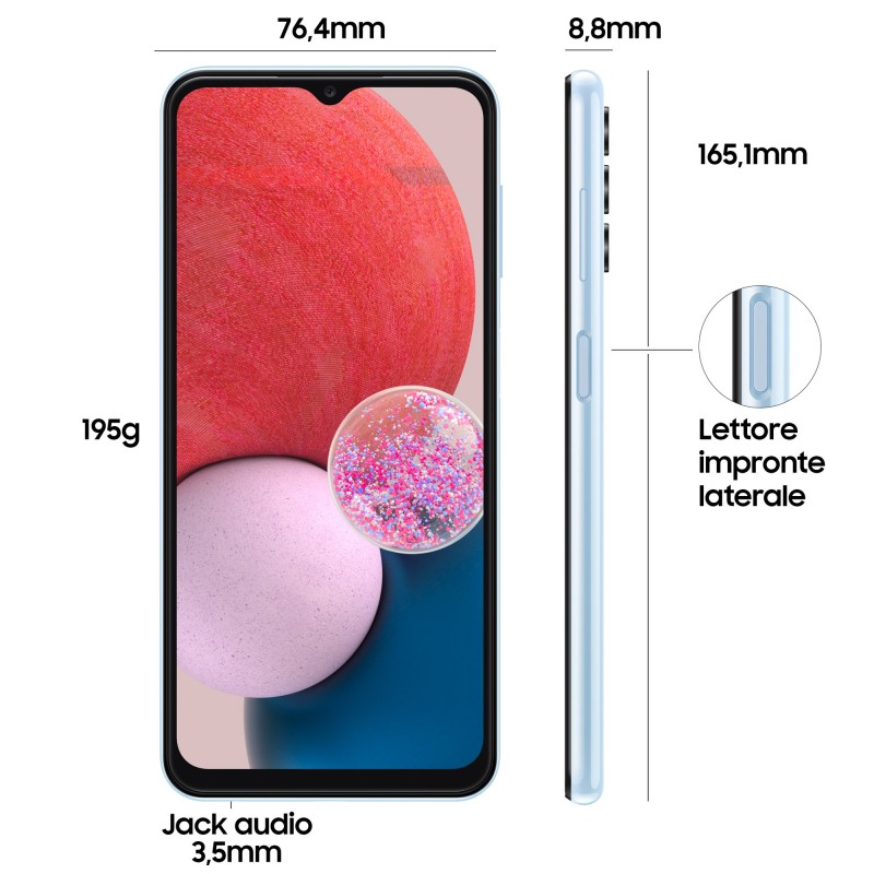Samsung Galaxy A13 SM-A135F 16,8 cm (6.6") Double SIM Android 12 4G USB Type-C 4 Go 128 Go 5000 mAh Bleu