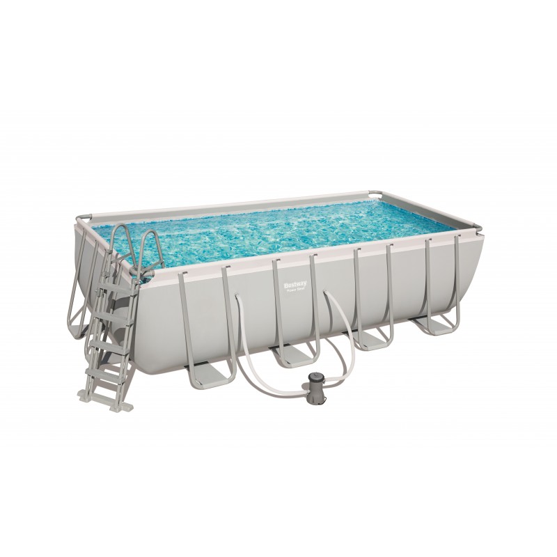 Bestway Power Steel 56670 piscina sobre suelo Piscina con anillo hinchable Rectangular 11532 L Blanco