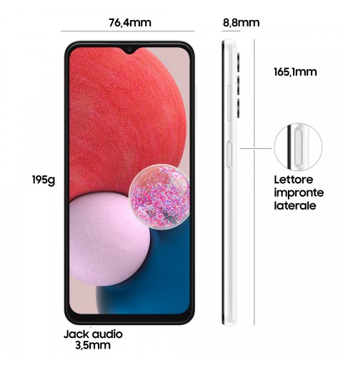 Samsung Galaxy A13 SM-A135FZWVEUE smartphone 16,8 cm (6.6") Double SIM Android 12 4G USB Type-C 4 Go 64 Go 5000 mAh Blanc