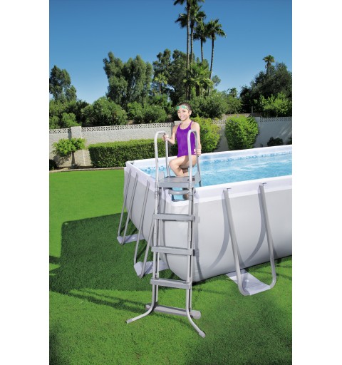 Bestway Power Steel 56466 piscina sobre suelo Piscina con anillo hinchable Rectangular 14812 L Azul, Gris