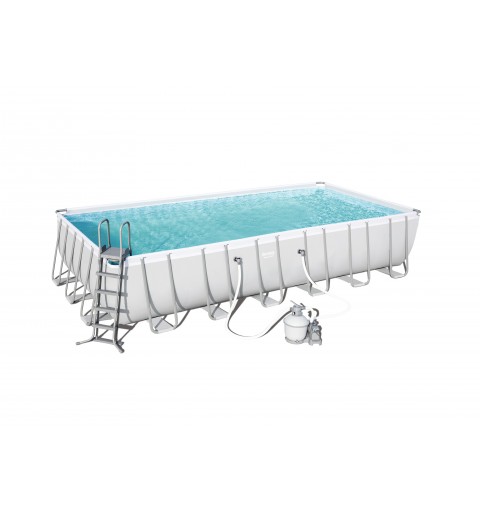 Bestway Power Steel 7.32m x 3.66m x 1.32m Rectangular Piscina con anillo hinchable 30045 L Azul, Gris