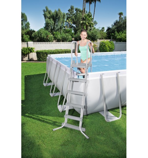 Bestway Power Steel Rectangular 7.32m x 3.66m x 1.32m, Gris Bleu