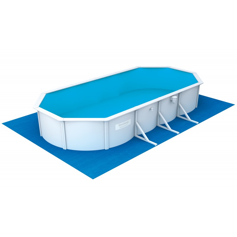 Bestway Power Steel Rectangular 7.32m x 3.66m x 1.32m, Gris Bleu