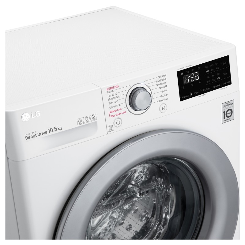 LG F4WV310S4E Lavatrice Intelligente AIDD 10,5kg Vapore 1400 Giri min Carica frontale Classe B