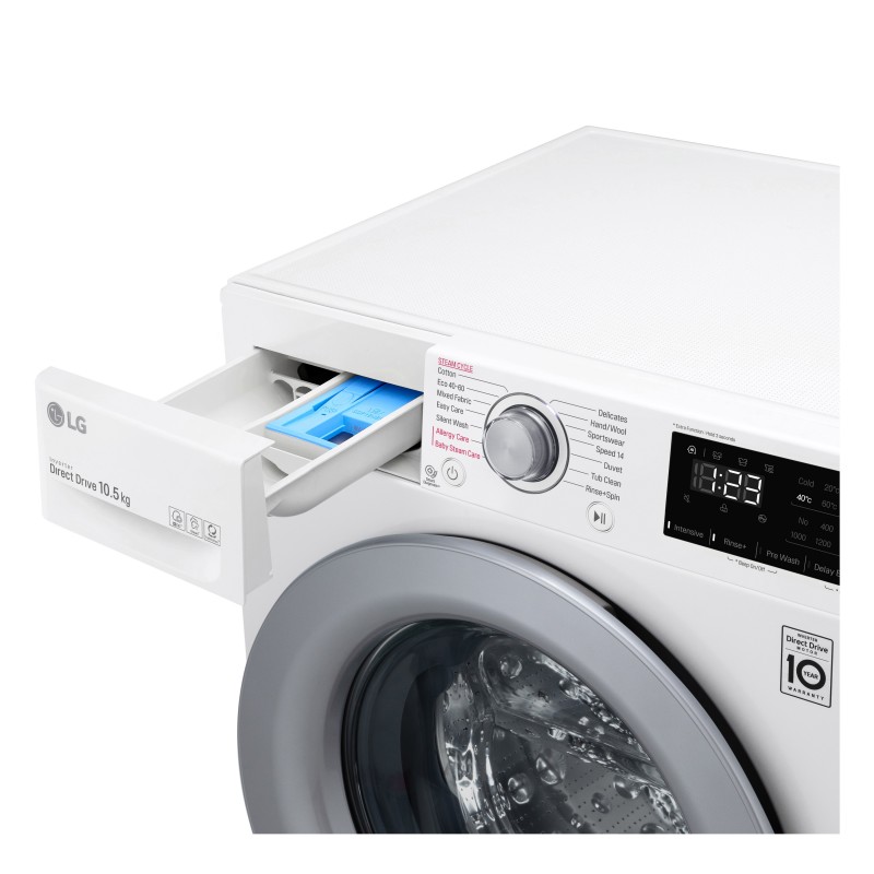 LG F4WV310S4E Lavatrice Intelligente AIDD 10,5kg Vapore 1400 Giri min Carica frontale Classe B