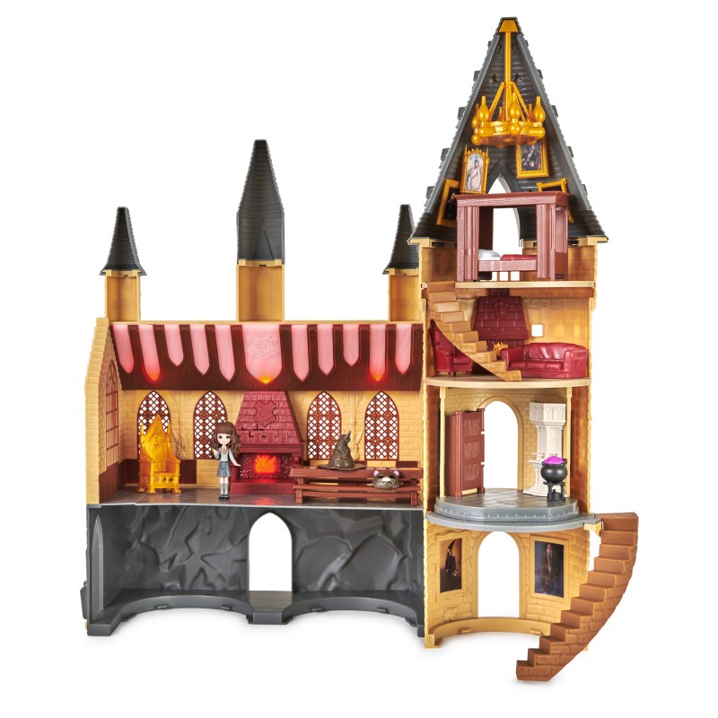 Wizarding World HARRY POTTER - CHÂTEAU DE POUDLARD MAGICAL MINIS - Château Poudlard Avec Effets Sonores et Lumineux - Figurine